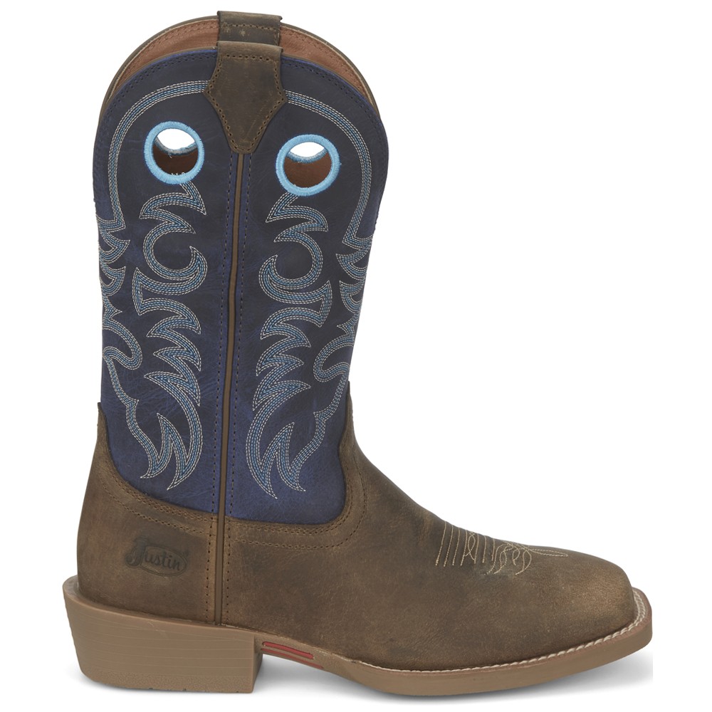 Justin Boots Muley 12 Inch Water Buffalo Square Toe Cowboy Boots for Men