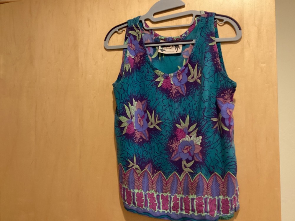 Rainbow Jo Sleeveless Floral Tropical Woman’s Top Size M