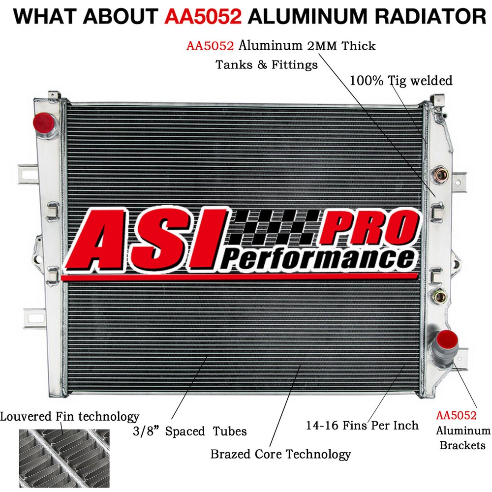 3-Row Radiator For 2011~16 Chevy Silverado GMC Sierra 2500 3500HD Truck 6.6L V8