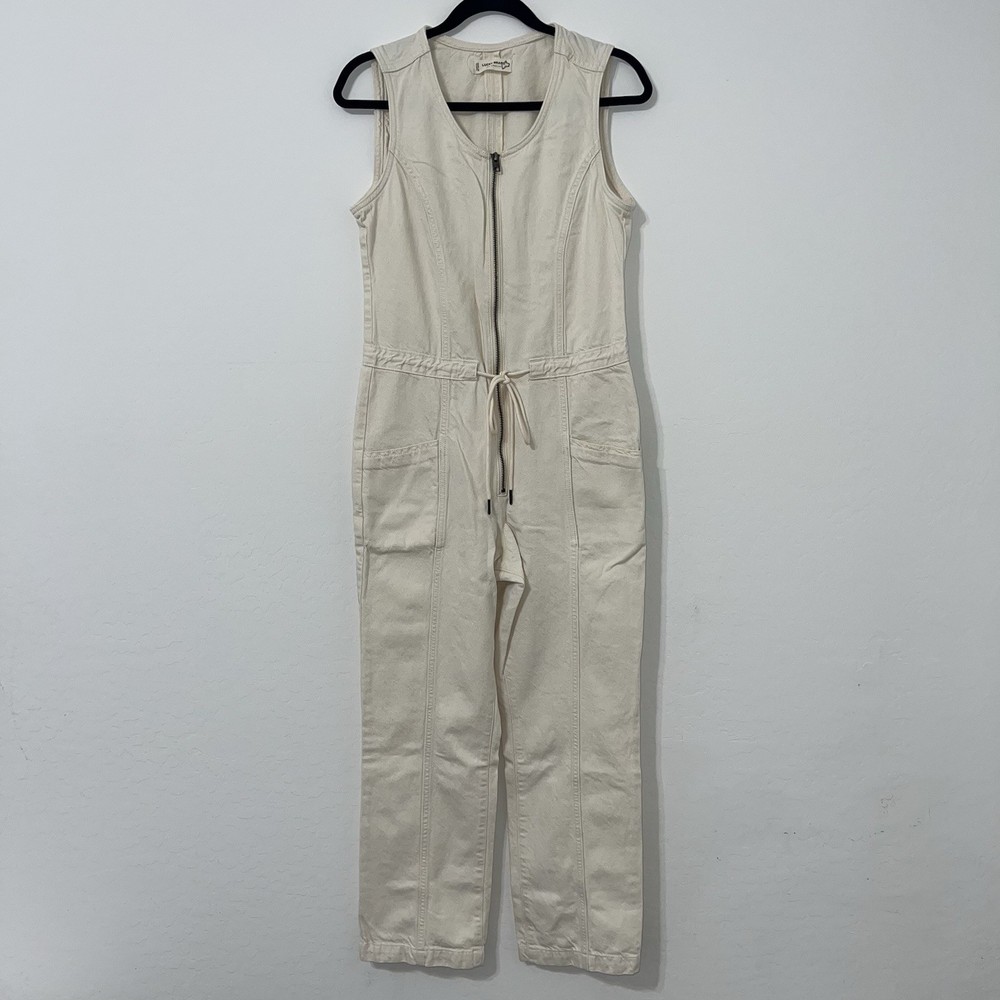 Lucky Brand Cream Denim Jumpsuit Size Small