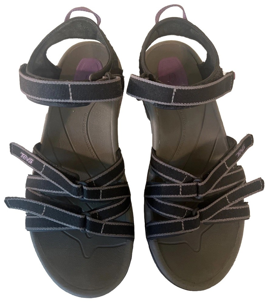 Teva Tirra Black Purple Strappy Outdoor Hiking Sandal Womens Size 9.5 EUC