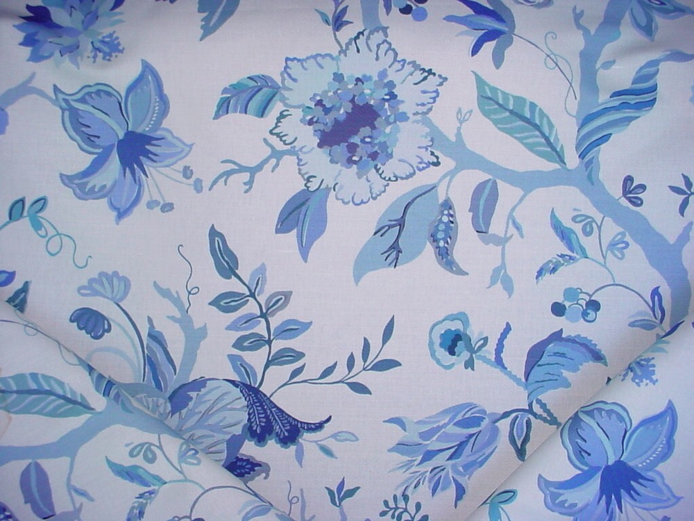 Lee Jofa Sayre Blue Floral Drapery Upholstery Fabric 10.5Yds 2013122.515