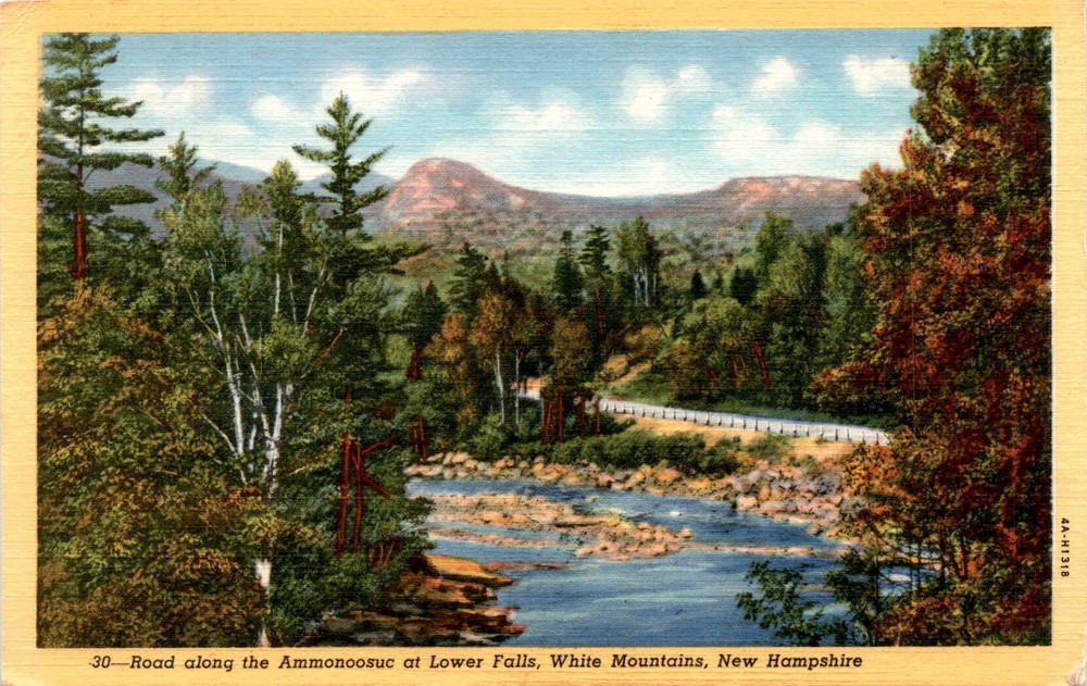 Ammonoosuc, Lower Falls, White Mountains, New Hampshire, Bisbee Press, Postcard