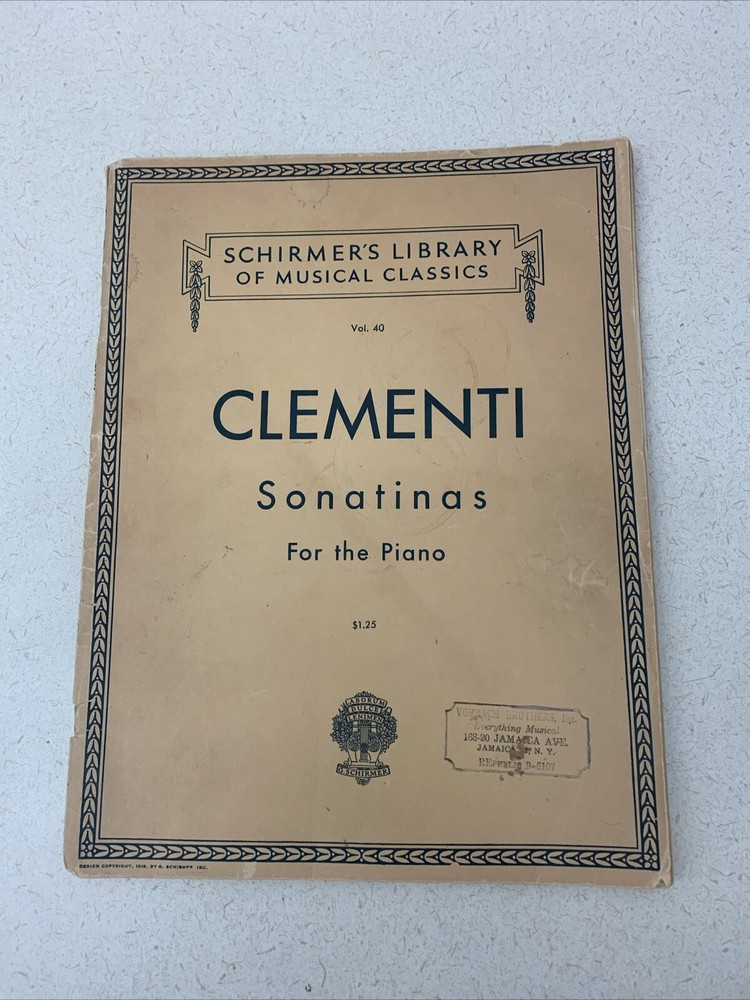 Clementi Sonatinas Schirmer’s Library of Musical Classics For Piano Sheet Music