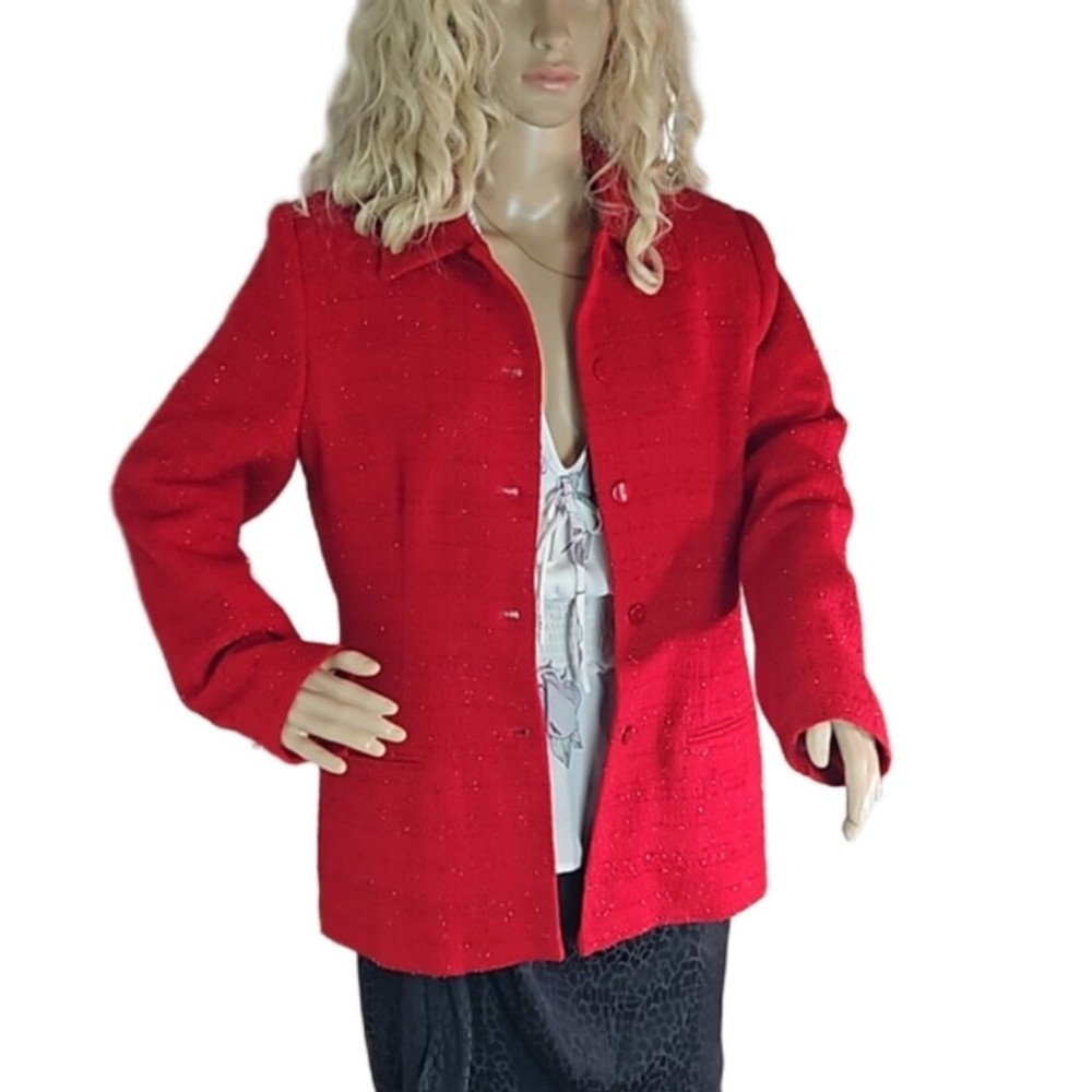 Sag Harbor Red Sparkly Threads Dress in Size 10