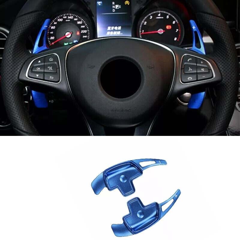 Blue Aluminum For Benz GLE GLS Car Steering Wheel Shift Paddles Switch 2016~2019