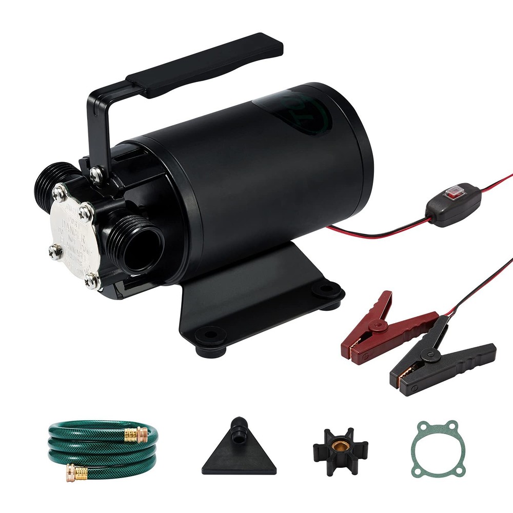 12V Water Transfer Pump 330GPH Self-Priming Pump, Portable Electric Utility S...