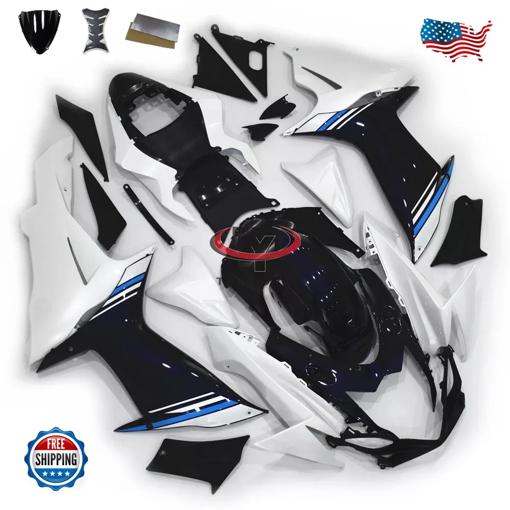 White Blue Fairing Kit For Suzuki GSXR600/GSXR750 2011-2024 ABS Bodywork +Bolts