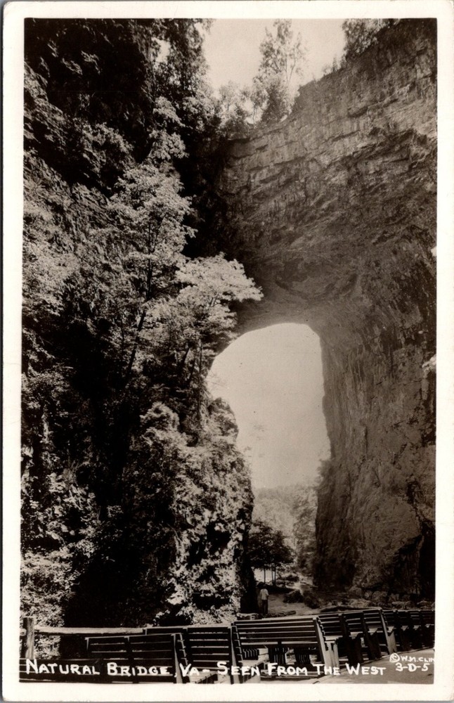 Natural Bridge VA Real Photo Postcard RPPC W. M. Clark Early 1900s Scenic