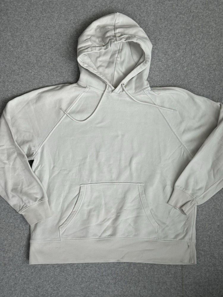 H&M Divided All White Cotton Blend Hoodie Sweatshirt Women's Size Medium
