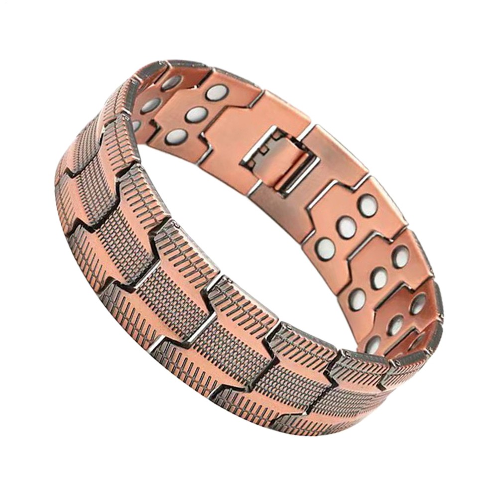 Men Bracelet Strength Magnetic Therapy Arthritis Pain Relief Pure Copper Bangle