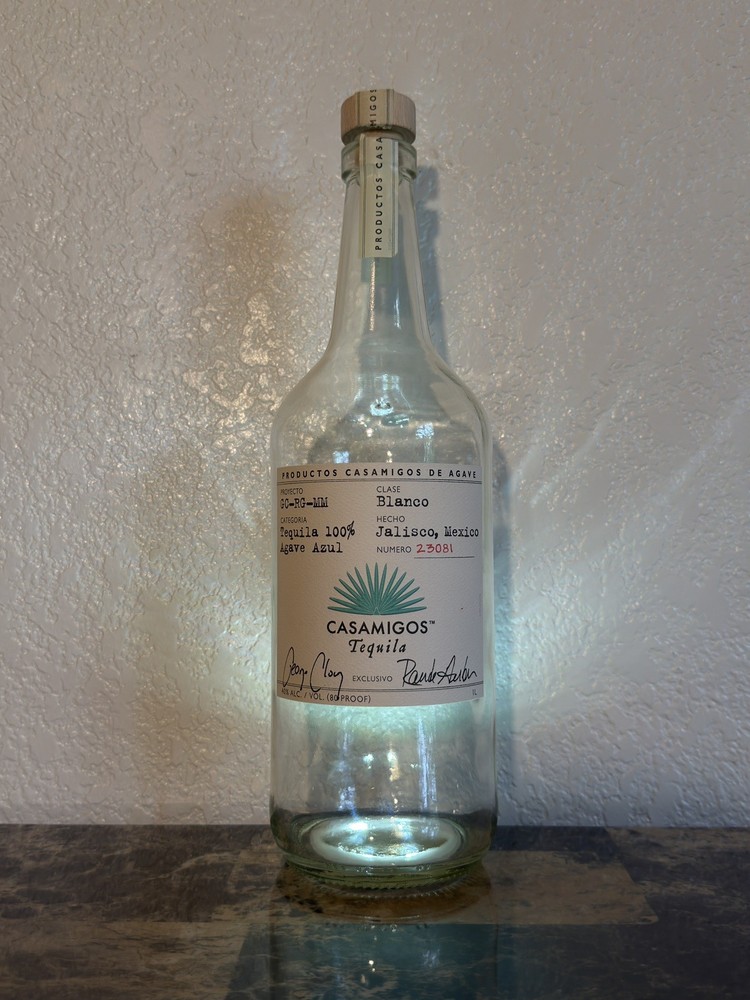 Lighted Casamigos Tequila Blanco Liquor Bottle 1L Collectible