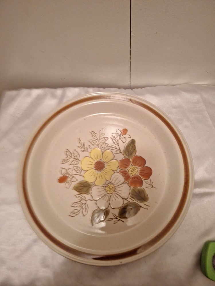 Old Brook Japan Stoneware Plates Dishes Bowls Floral Patterns 1970s Groovy