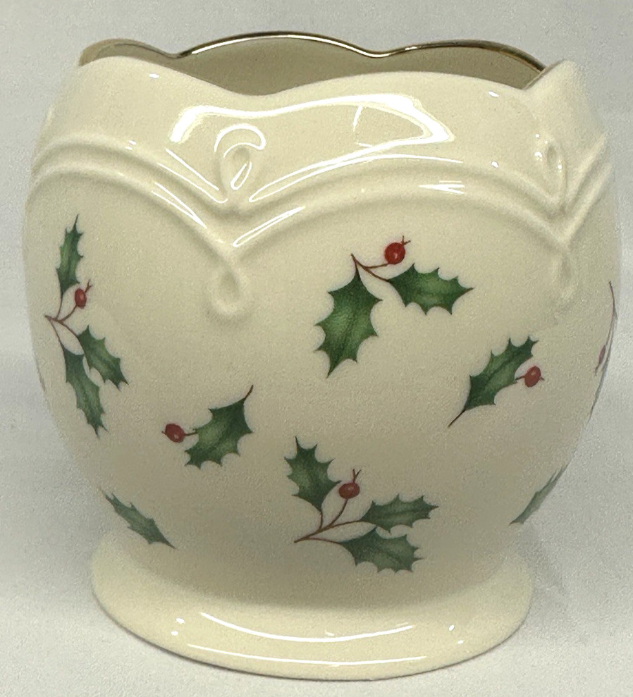 Lenox Holiday Holly Votive Candle Holder-Dimension Collection-Holly & Berries