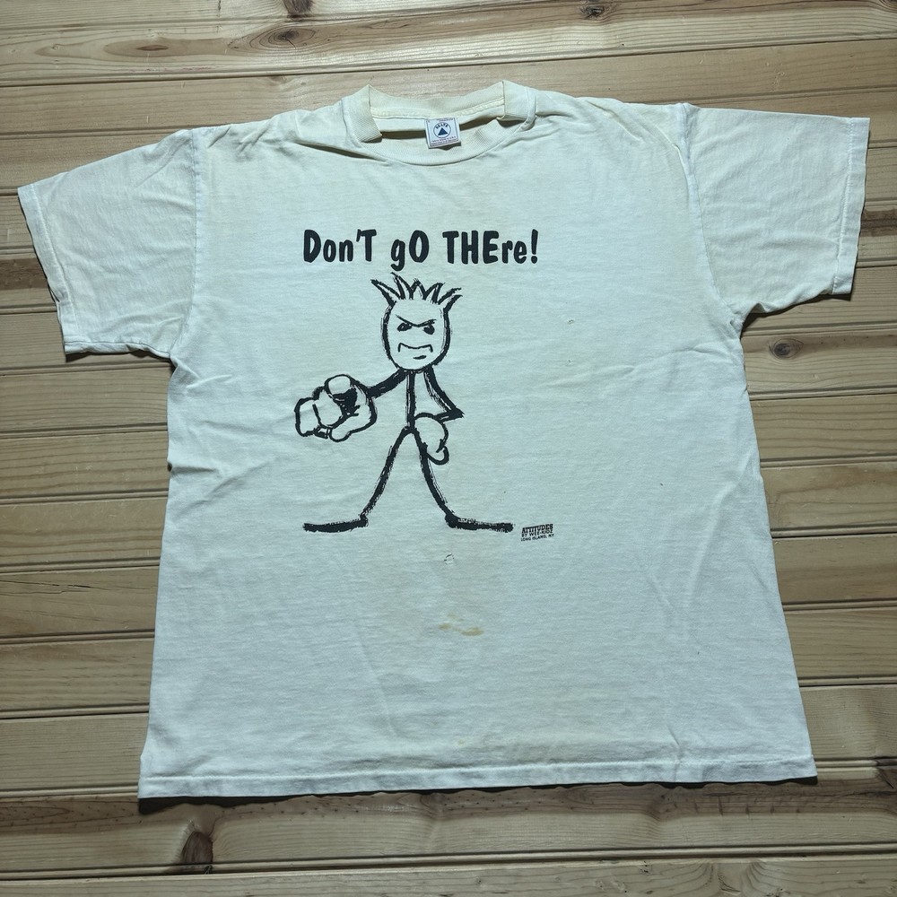 Vintage 90s Don’t Go There Attitudes Stick Figure Wee-Kidz Shirt Size Large