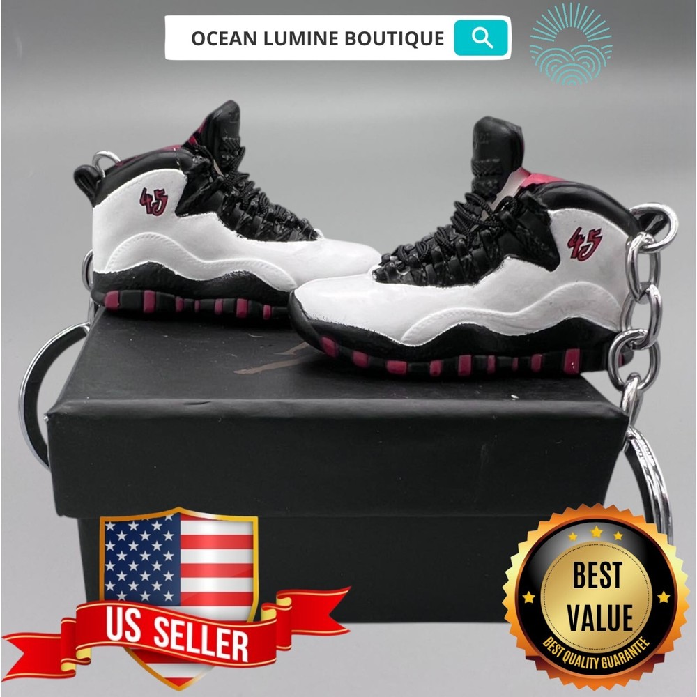 Air Jordan 3D Mini Sneaker Keychain, Shoe Keyring Shoe Box, Display Box Option