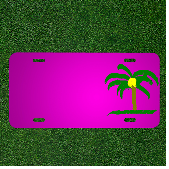 Custom Personalized Car License Plate With Add Names To Palm Tree Palm Tree