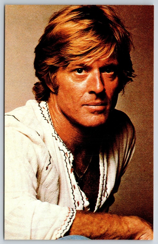 Famous~Color Photo Portrait Of Actor Robert Redford~Coral-Lee Vintage Postcard