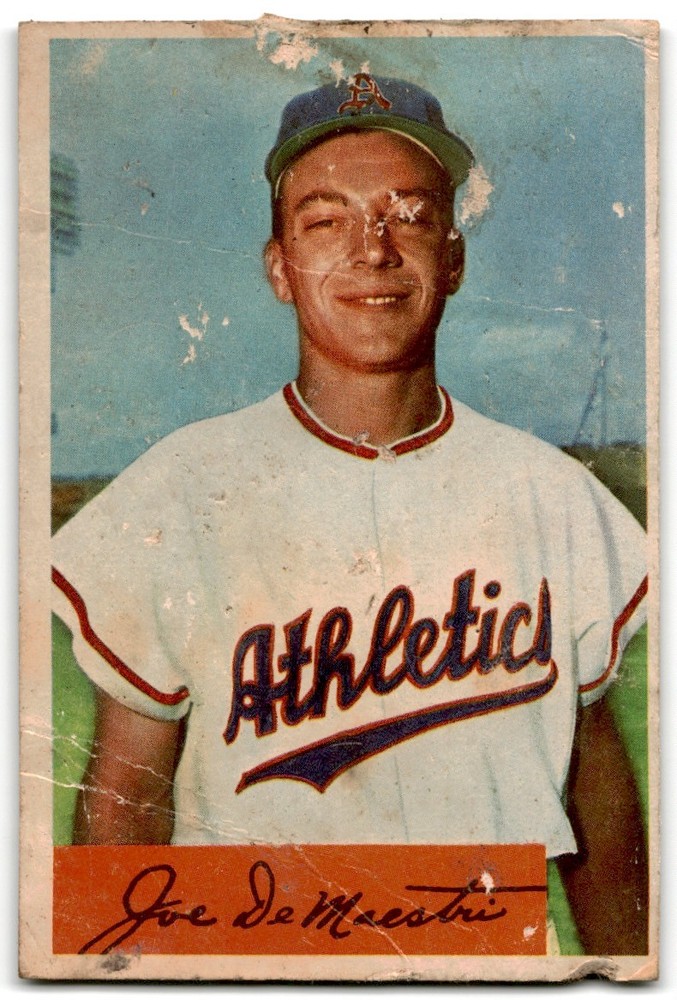 1954 Bowman Joe DeMaestri Philadelphia Athletics Poor Condition Card Set Filler