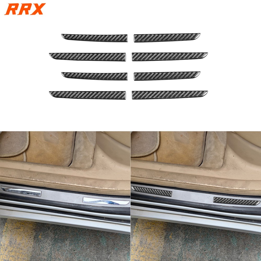 8Pcs Carbon Fiber Interior Door Sill Pedal Cover For BMW 7 Series E65 E66 02-08
