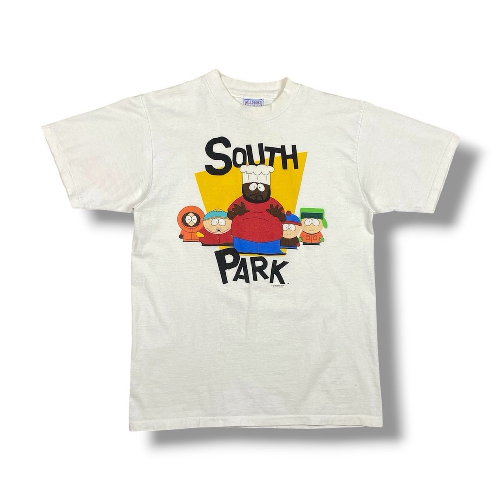 Vintage South Park 1999 Chef Kyle Kenny T-Shirt  Made in USA Cartoon Mens Size L