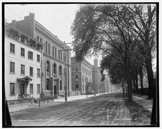 Sheffield Scientific School,streets,Yale College,New Haven,Connecticut,CT,c1901