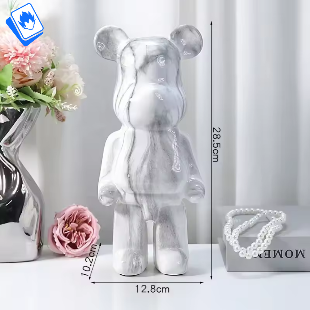 🏛 Nordic Bear Modern Decorative Statue 28cm Grey ✨ Collectible Ornament