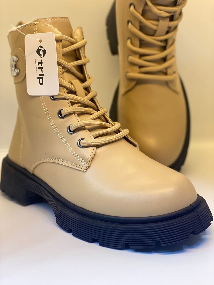 Waterproof Leather Winter Boots for Women Mid Calf Snow Shoes Lace Up Warm