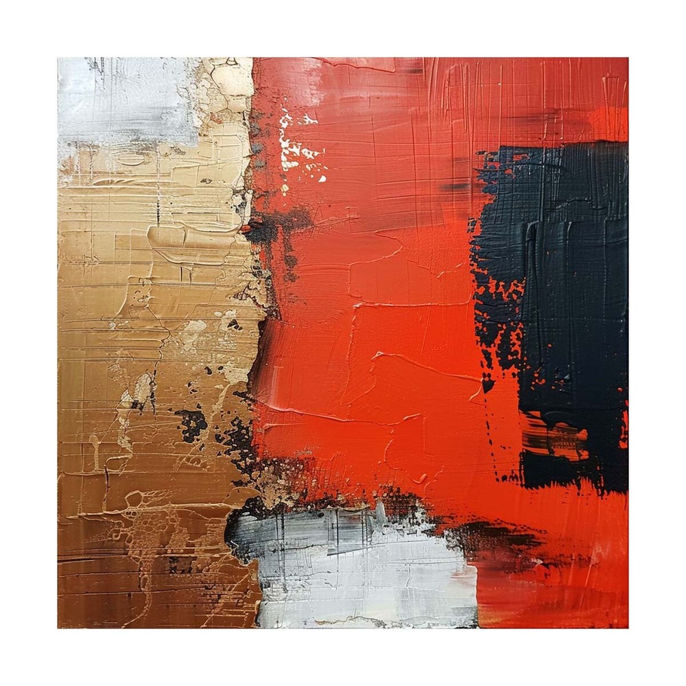 Large Abstract Paintings On Canvas Red Abstract Canvas Art Oil Painting Golden