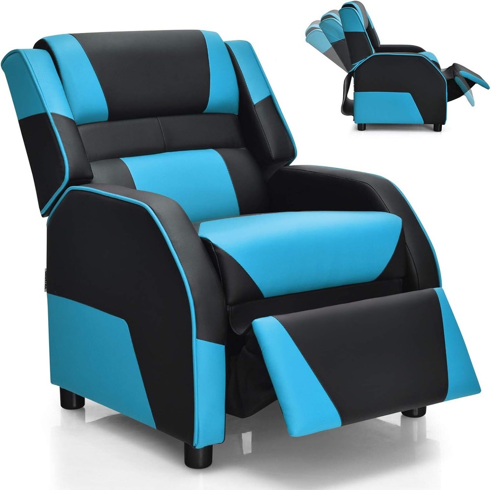 Giantex Kids Recliner Adjustable Gaming Recliner Chair Ergonomic Leather Chair