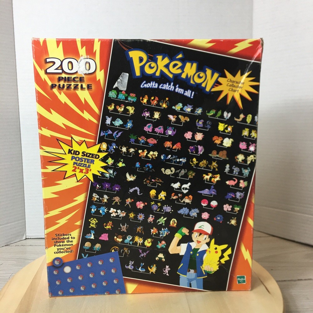 Vintage 1999 Hasbro MB Nintendo Pokemon 200 Piece Puzzle Complete