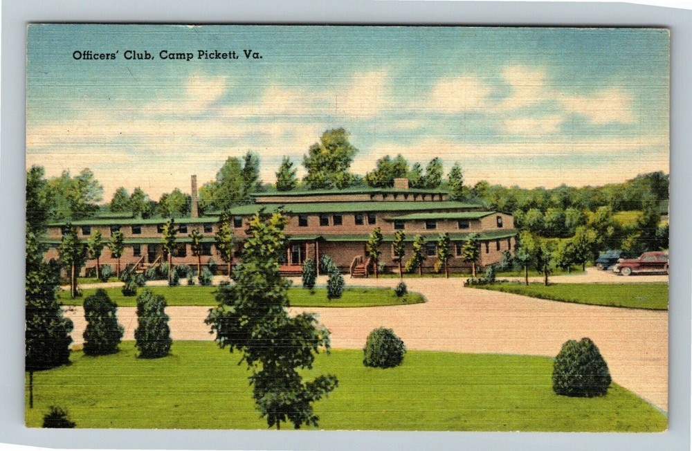 Camp Pickett VA-Virginia, Officers Club, Vintage Postcard