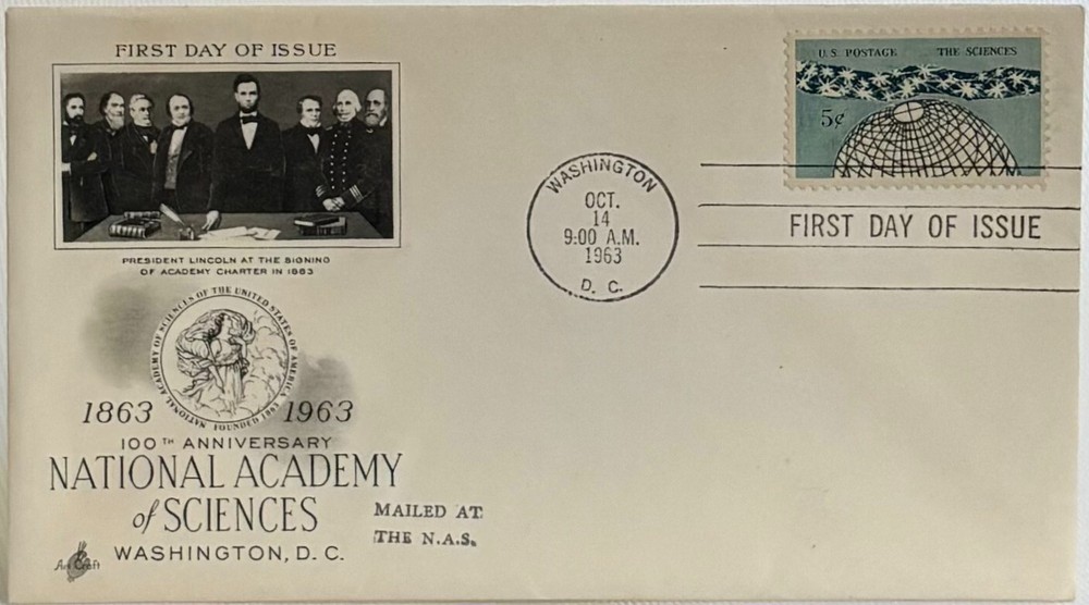 Washington DC National Academy of Sciences FDC commemorative envelope 1963-image