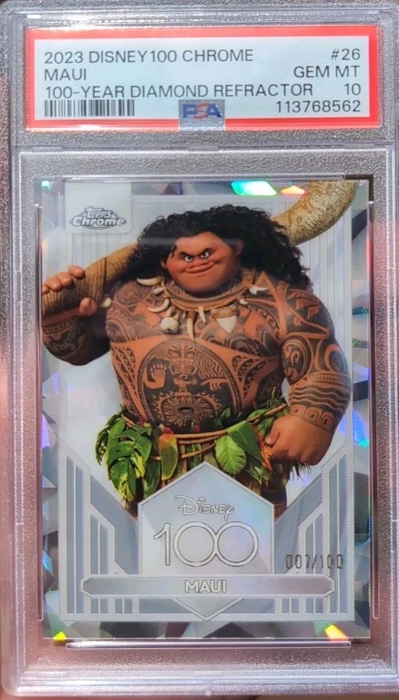 2023 Topps Chrome Disney100 100-Year Diamond Refractor #26 Maui 007/100 Psa 10