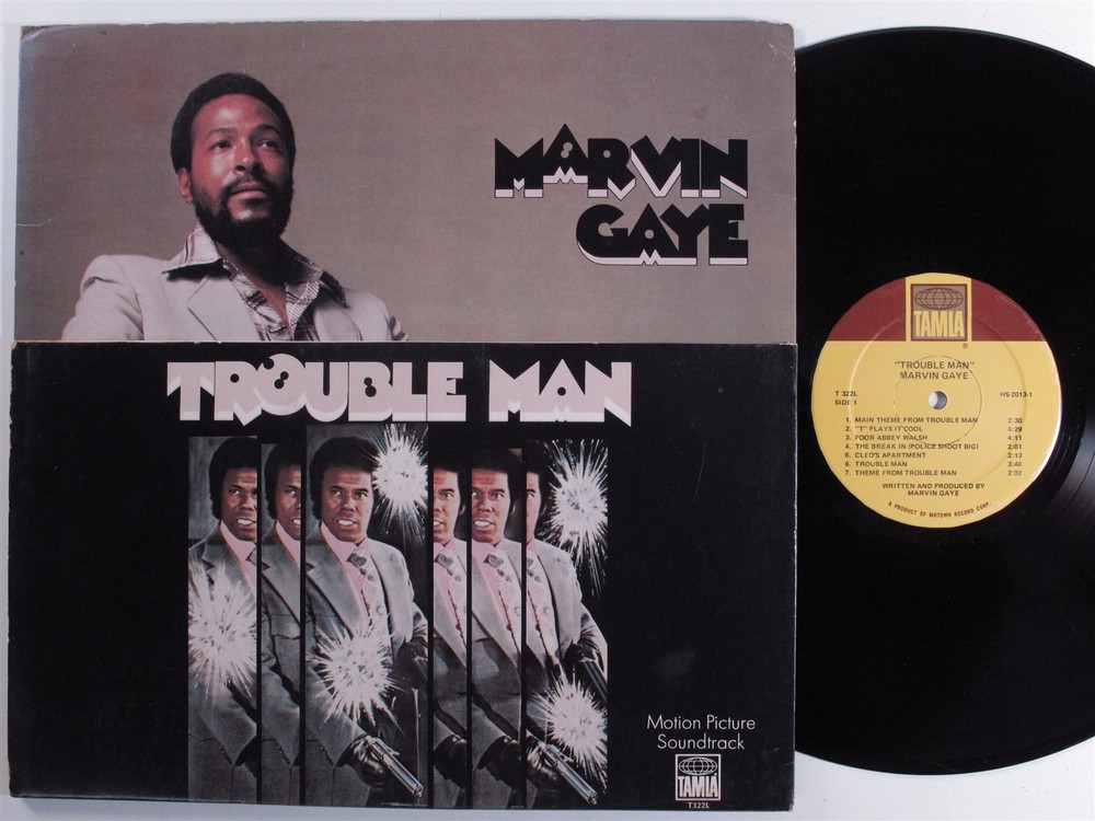 TROUBLE MAN OST Marvin Gaye TAMLA LP VG+ die-cut cover c