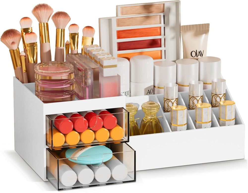 Subsky Makeup Organizer with Drawers, 1 Count (Pack of 1), White Drawers