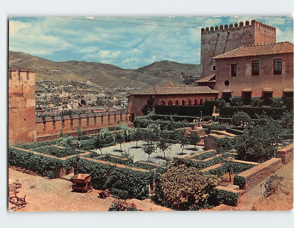 Postcard Gardens La Alhambra Granada Spain