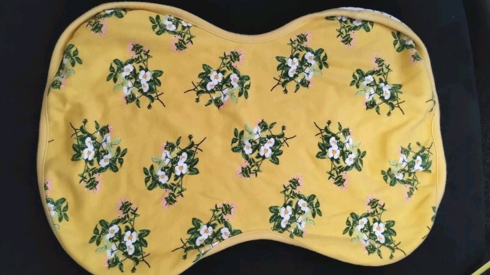 Matilda Jane Baby Bib Double Sided Cotton Dragonfly & Floral Print Yellow White