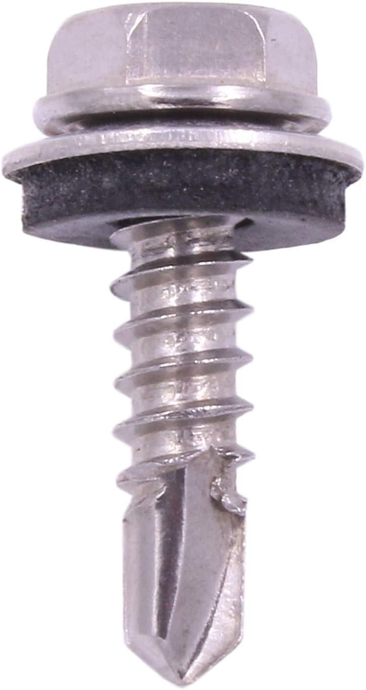 U-Turn - 10 X 3/4 Hex Self Tapping Tek Screws with Rubber Washer 410 SS (75 Pack