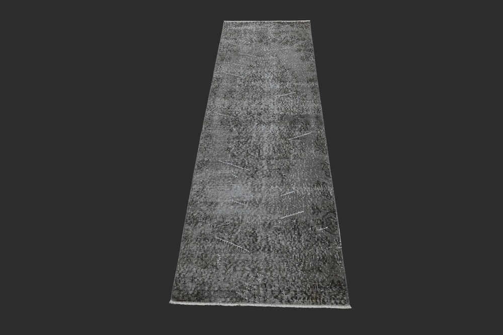 Vintage 2x7 Turkish Oushak Runner Rug Handmade Anatolian Boho Kilim GRAY