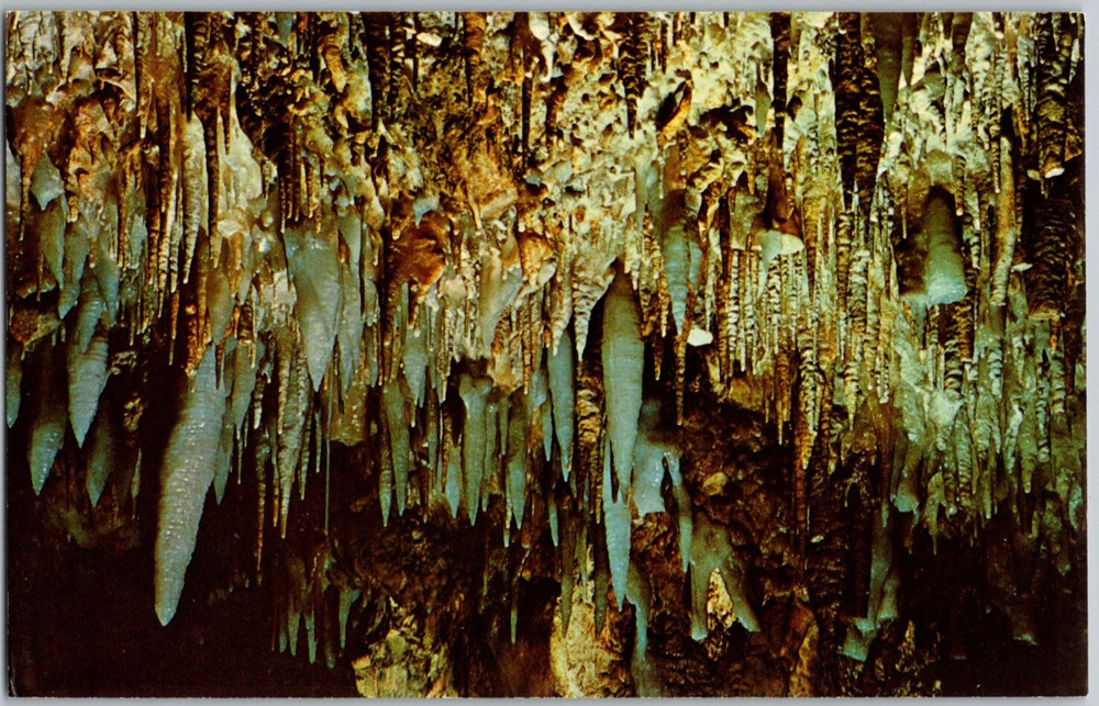 SD Stalactites Soda Straws Beautiful Mt Rushmore Cave Dexter Press 1964 Postcard