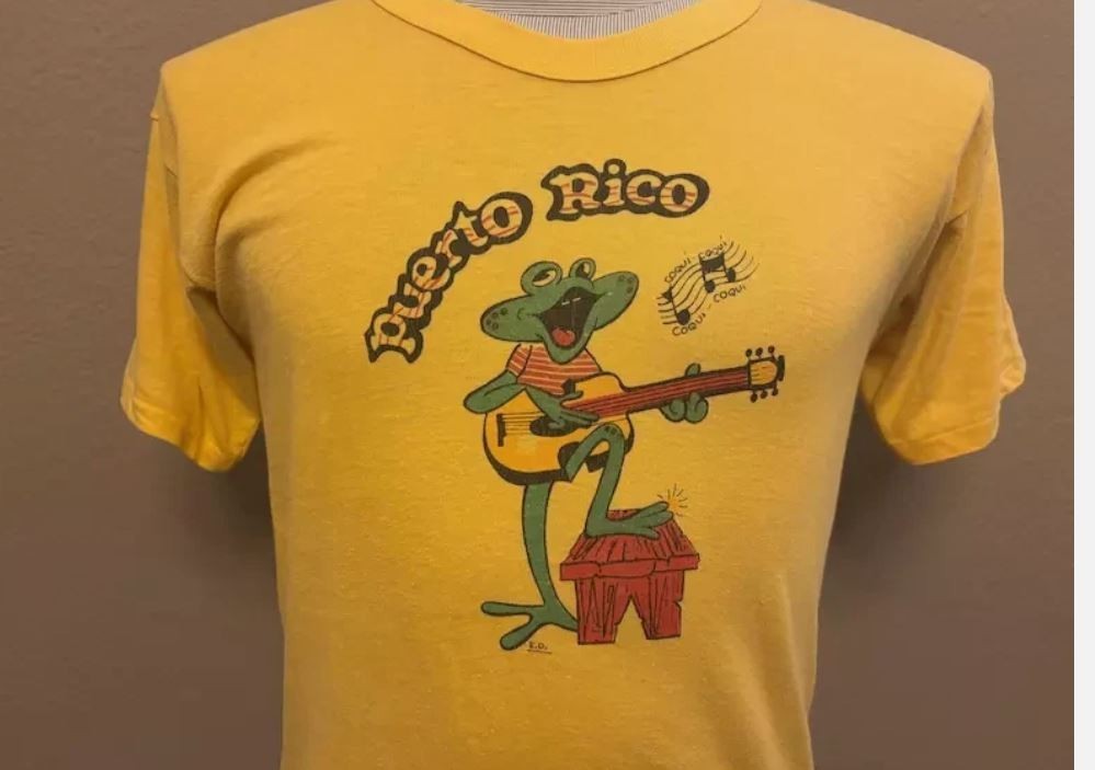 Vintage 80's Puerto Rico Singing Frog T-shirt reprint