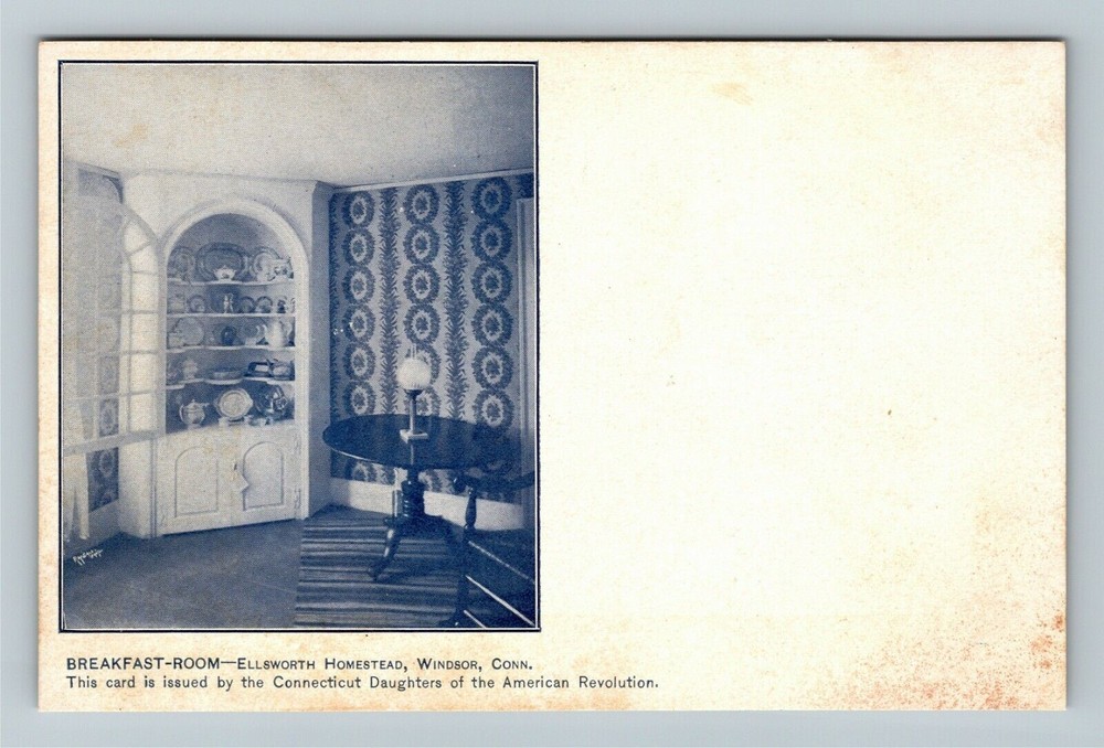 Windsor CT-Connecticut, Ellsworth Homestead Breakfast Room Vintage Postcard