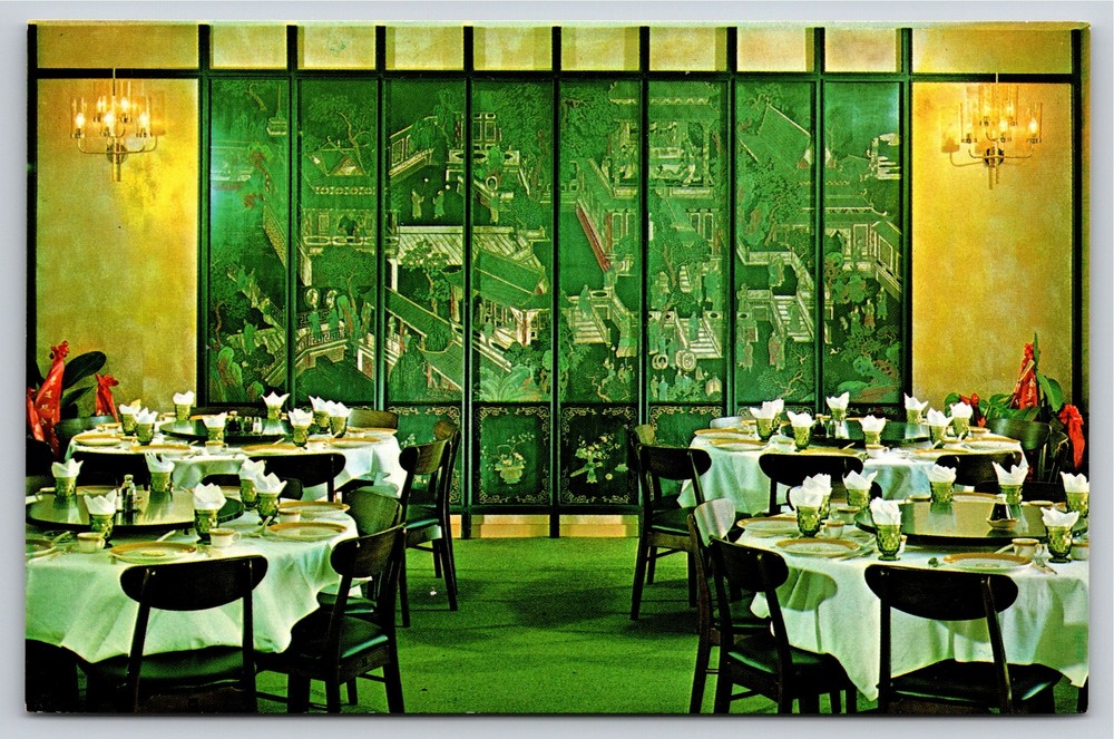 Interior~Golden Pavilion Coromandel Room San Francisco CA~Vintage Postcard
