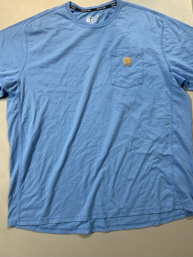 Carhartt Force Pocket T Shirt Men’s 2XL Blue Relaxed Fit Workwear Tee