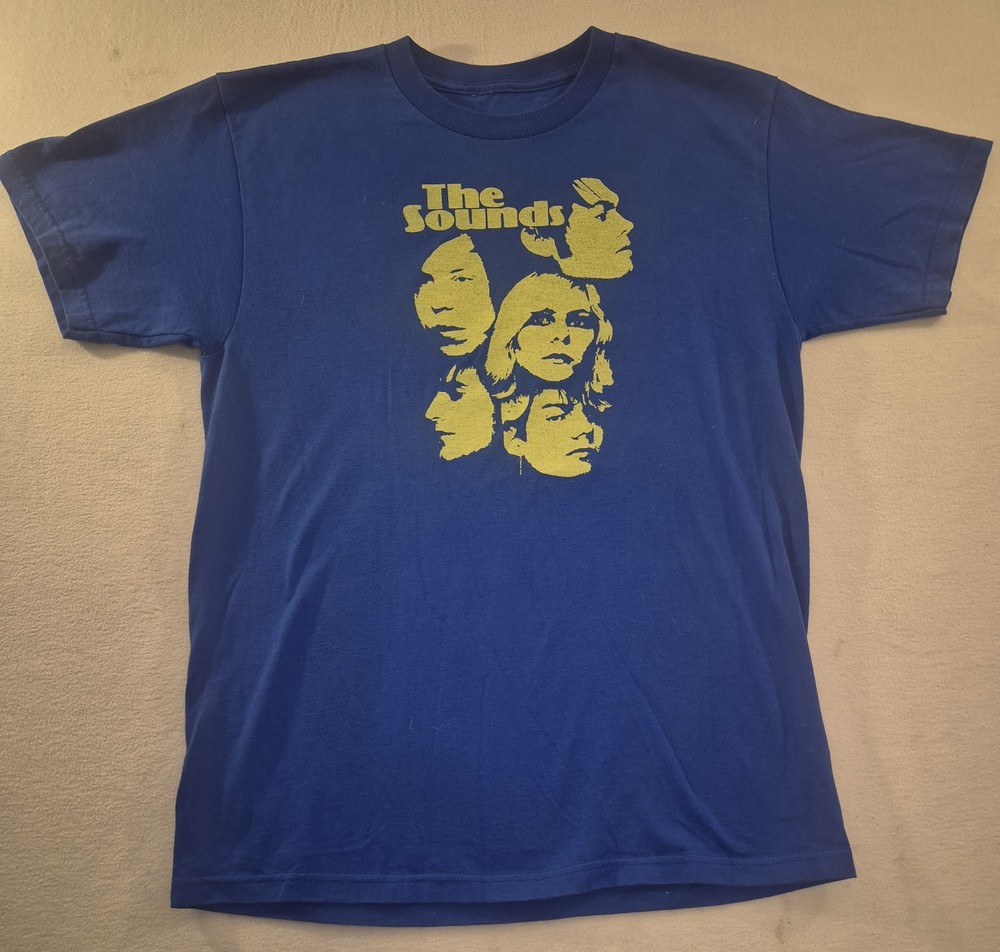 Vintage Sounds Sweden Blue Graphic T-Shirt Unisex M Crew Neck Short Sleeve