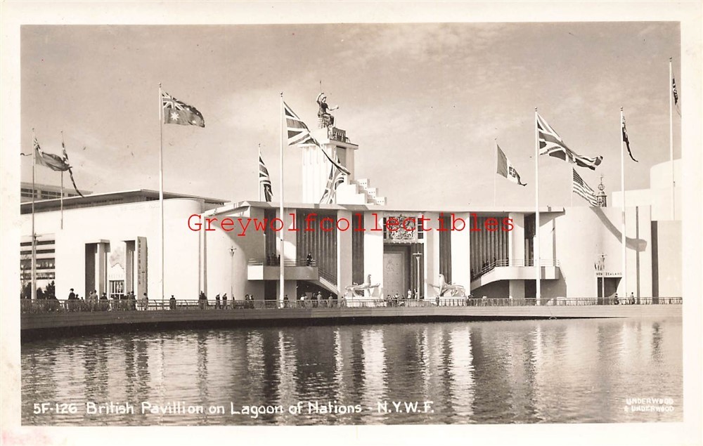 NY, New York City, 1939-40 Worlds Fair,British Pavillion, Lagoon of Nations,RPPC