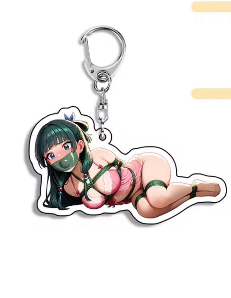 Sexy Anime Girl Acrylic Keychain BDSM Shibarri Ballgag Ecchi Hentai Adult Manga