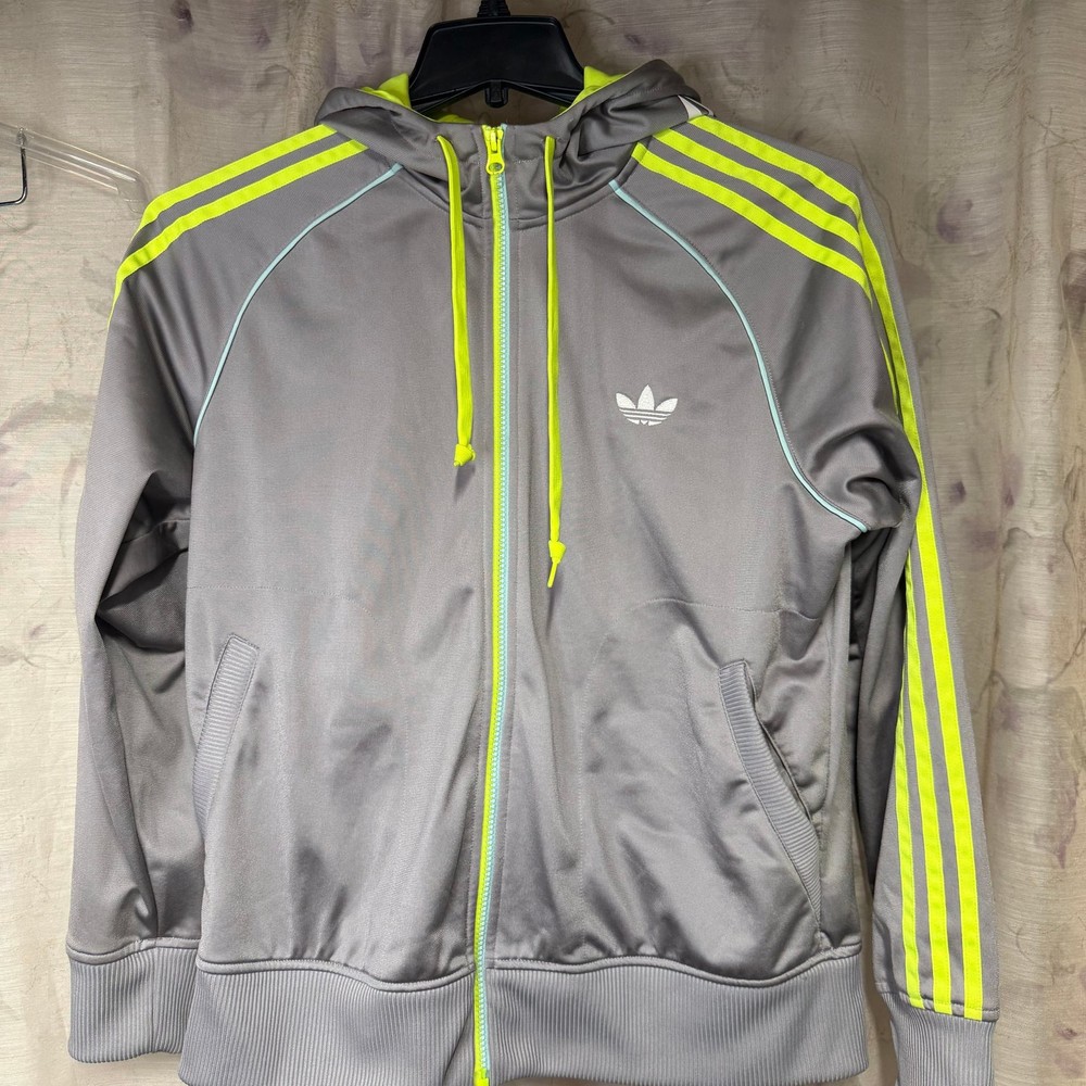 Vintage  neon adidas originals zip up jacket trefoil logo size XL