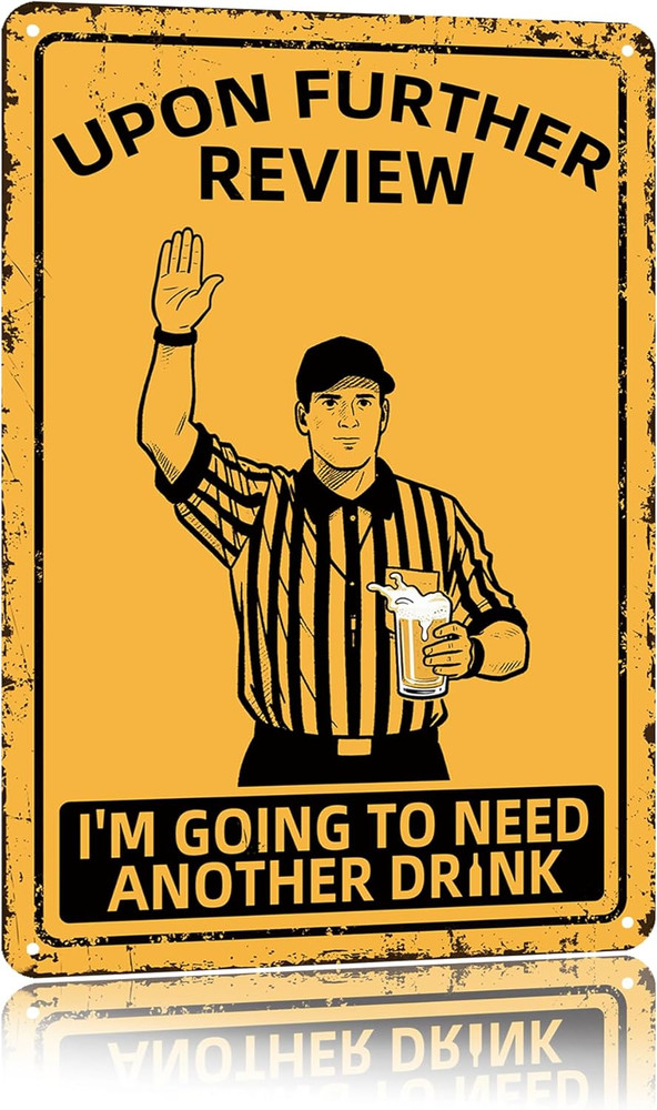 Funny Football Gifts Football Metal Sign upon Further Review Sign for Home Bar M